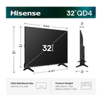 Hisense QD4SR 32” Hi-QLED HD Roku Smart TV – 2026