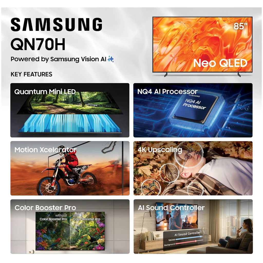 Samsung QN70H 85” Neo QLED Mini LED 4K Smart TV – 2026