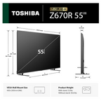 Toshiba Z670R 55” Mini-LED QLED 4K Smart Fire TV – 2026